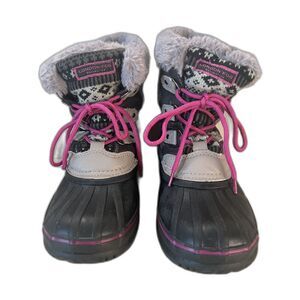 Big Girls Tottenham Fair Isle London Fog Collection Water Resistant Snow Boots 4